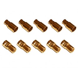Gold connector 6mm 5 males and 5 females