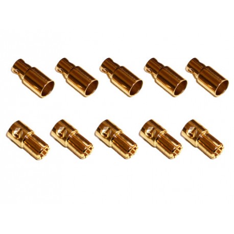 Gold connector 6mm 5 machos y 5 hembras